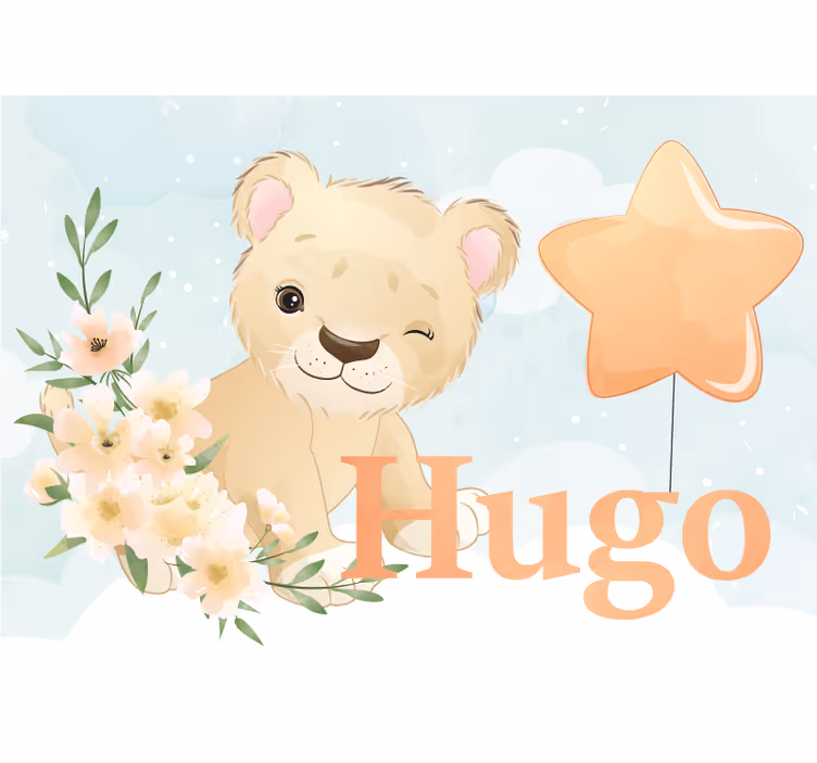 Animal wall mural cute lion character - TenStickers