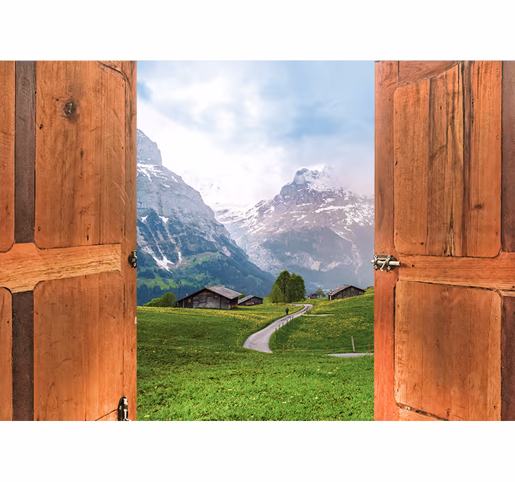 Landscape wall mural mountain view vista - TenStickers