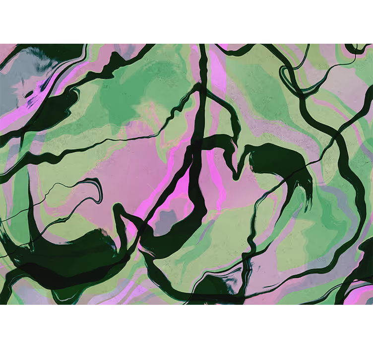 Abstract wall mural organic shape design - TenStickers