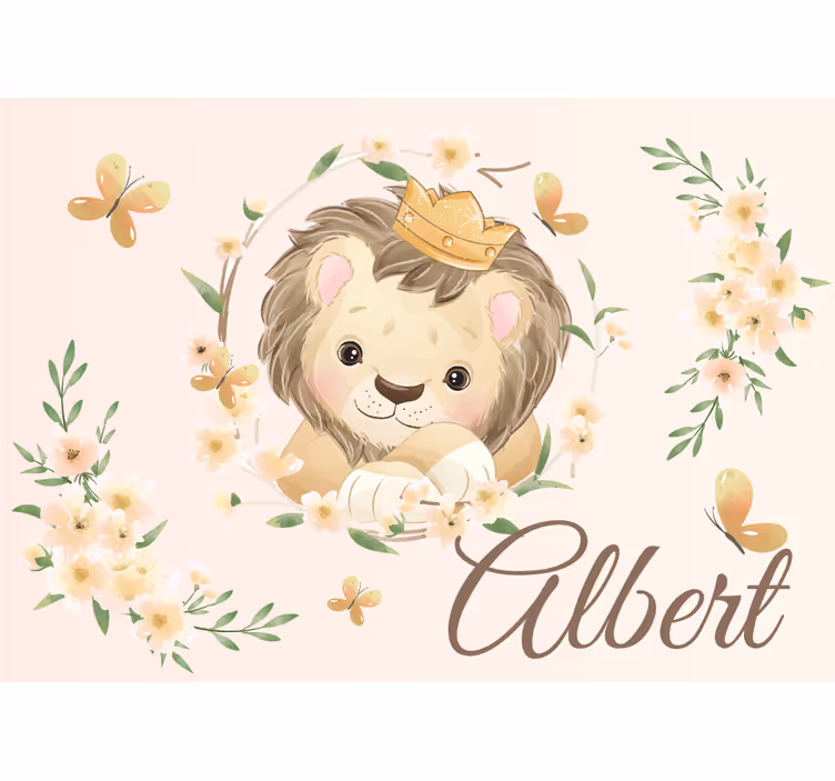 Lion wall mural cute lion king - TenStickers