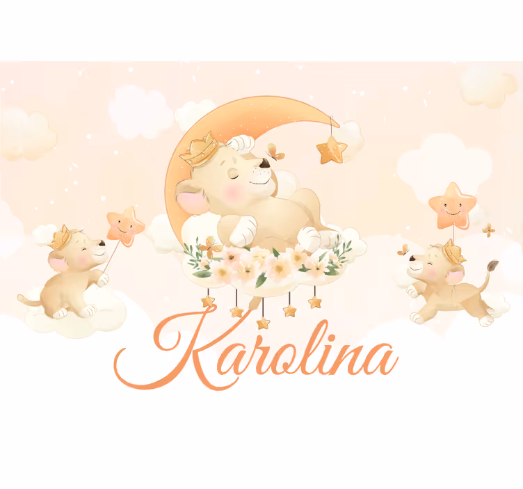 Animal wall mural dreamy lion scene - TenStickers