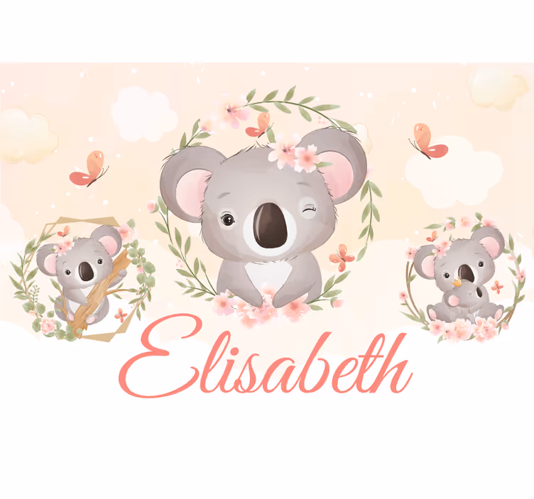 Custom wall mural koala family joy - TenStickers