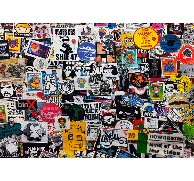 Urban wall mural colorful sticker collage - TenStickers