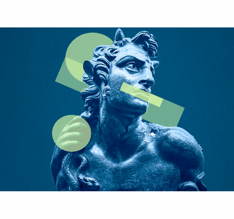 Art wall mural statue with geometric shapes - TenStickers