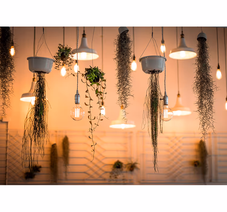 Nature wall mural with hanging greenery accents - TenStickers