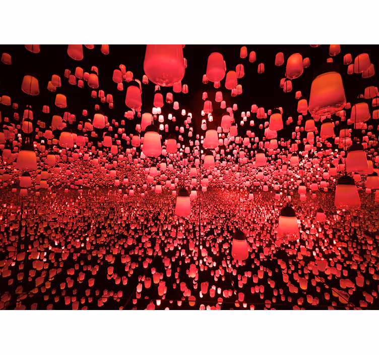 Red lanterns reflection Bedroom Mural Wallpaper - TenStickers