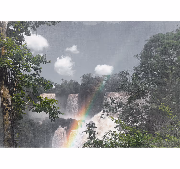Waterfall wall mural rainforest waterfall scene - TenStickers