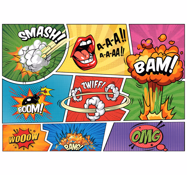 Urban wall mural comic book adventure - TenStickers