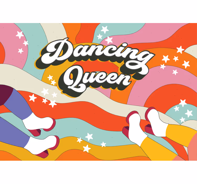 Music wall mural dancing queen vibes - TenStickers
