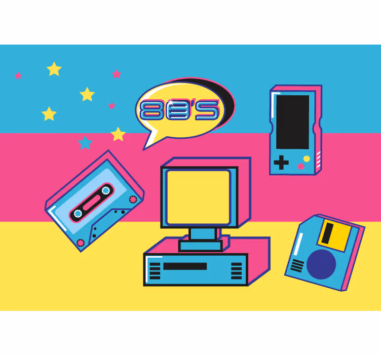 Urban wall mural retro gaming design - TenStickers