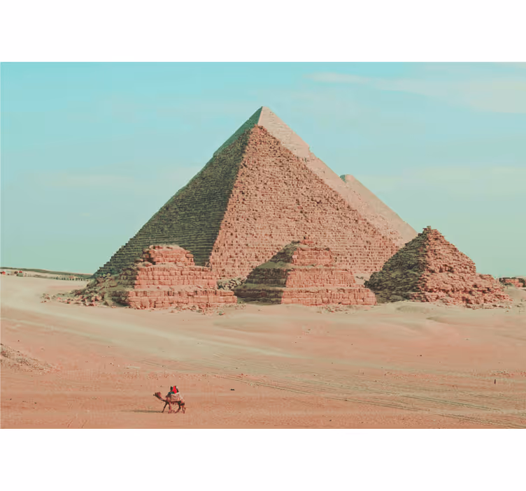 City wall mural pyramids and camel design - TenStickers