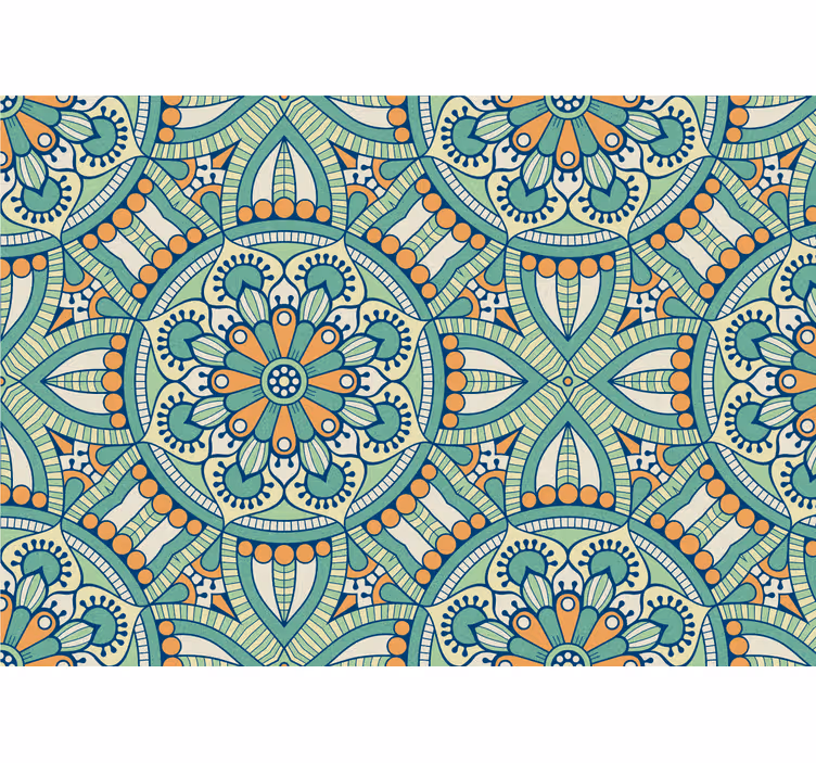 Textured wall mural intricate floral design - TenStickers