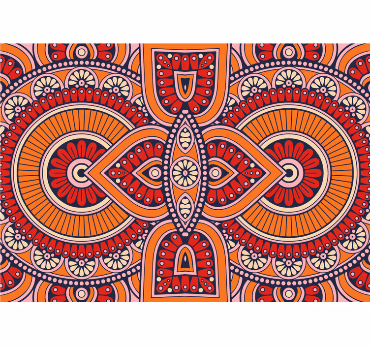 Mandala wall mural with intricate circular patterns - TenStickers