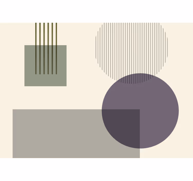 Abstract wall mural geometric shapes playful design - TenStickers