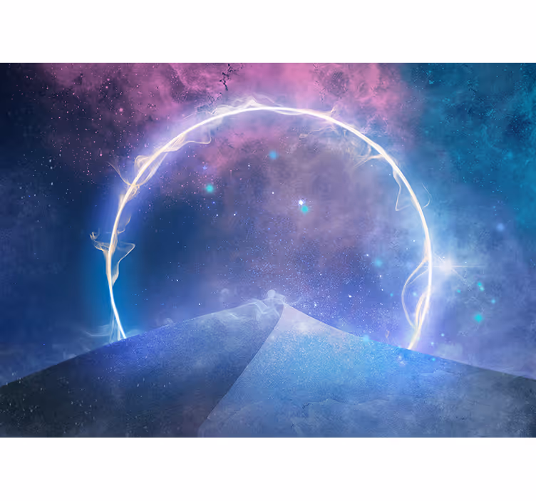 Space wall mural galactic circle portal - TenStickers