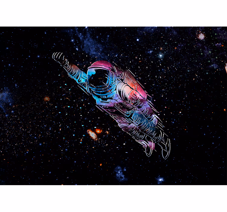 Astronaut in Space Concept wall mural - TenStickers