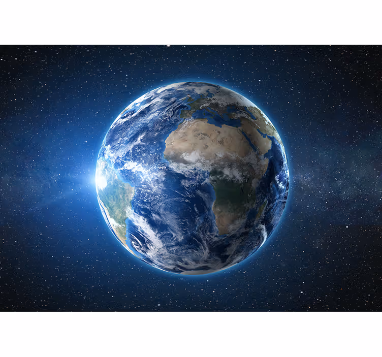 World map wall mural planet earth from orbit - TenStickers