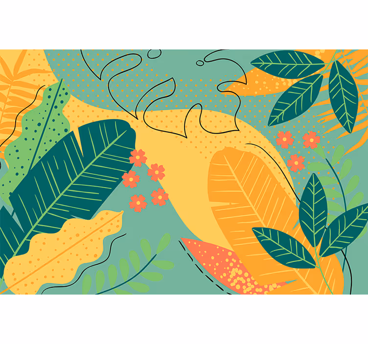 Nature wall mural tropical leaf decoration - TenStickers
