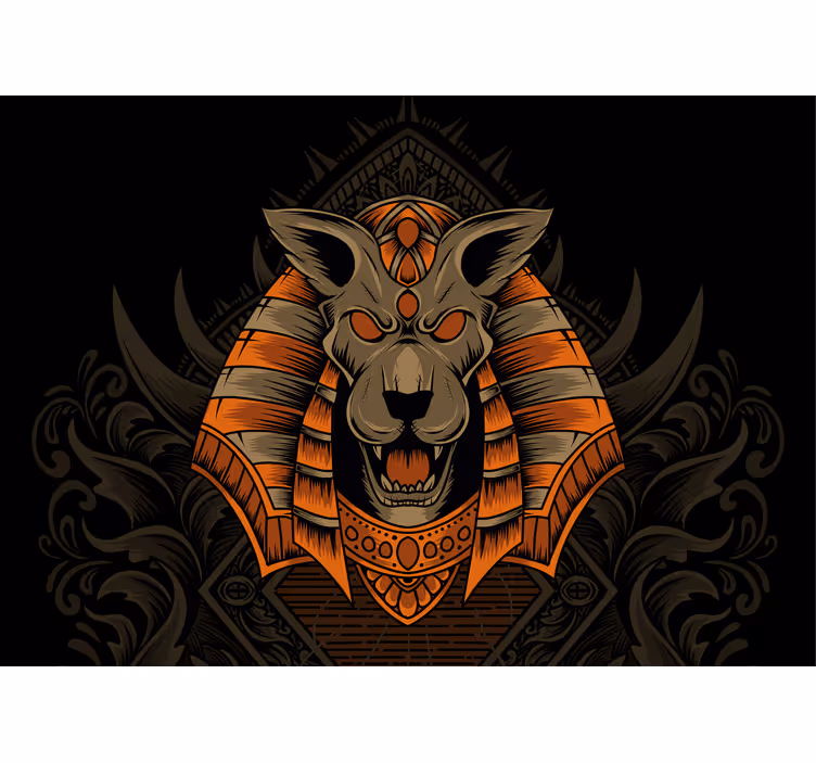 Lion wall mural fierce egyptian warrior - TenStickers