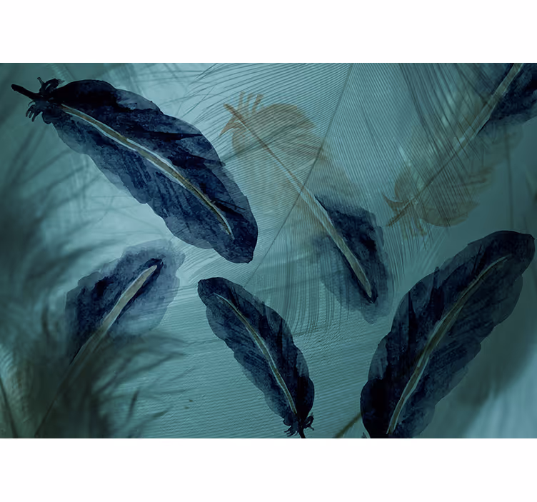 Flower wall mural with elegant leaf patterns - TenStickers