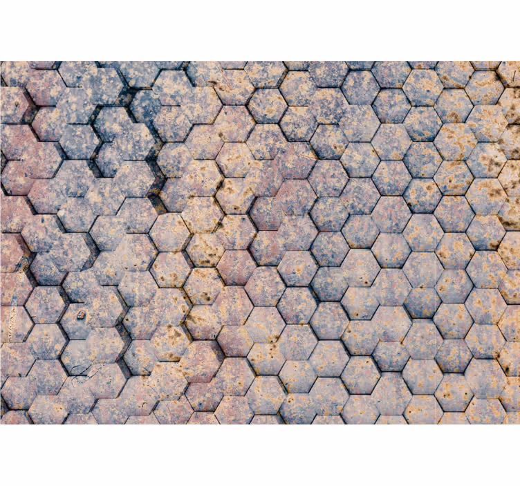 Texture and pattern wall mural hexagonal stone design - TenStickers