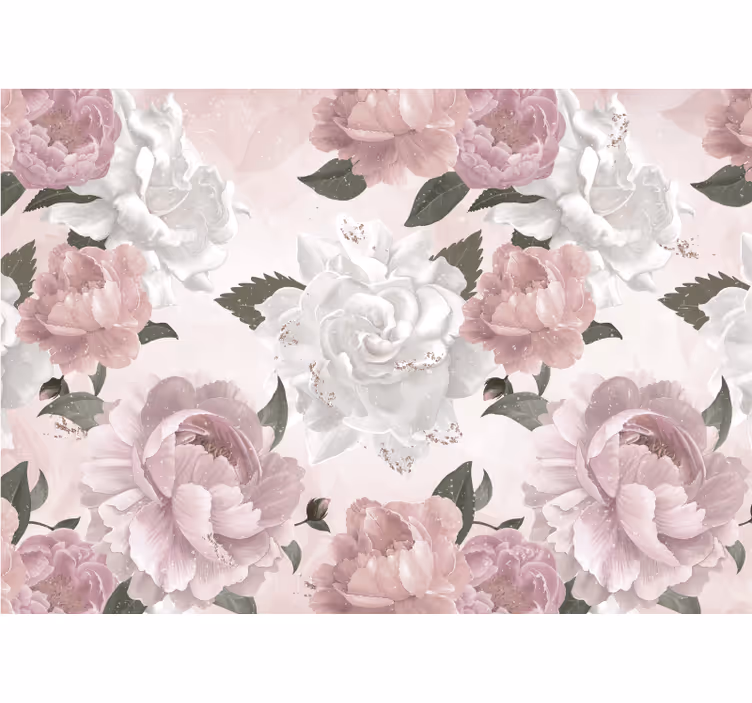 Flower wall mural elegant botanical design - TenStickers