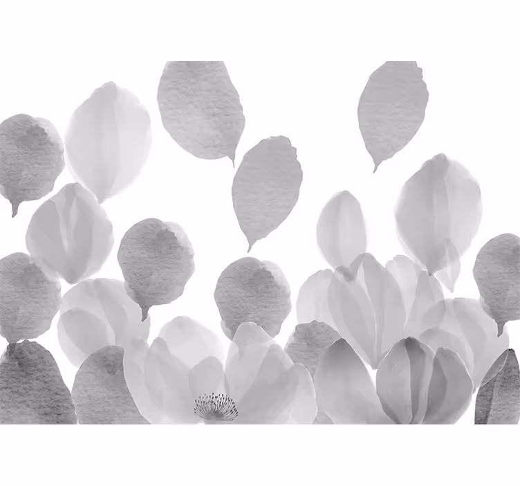 Poppy wall mural with graceful leaf design - TenStickers