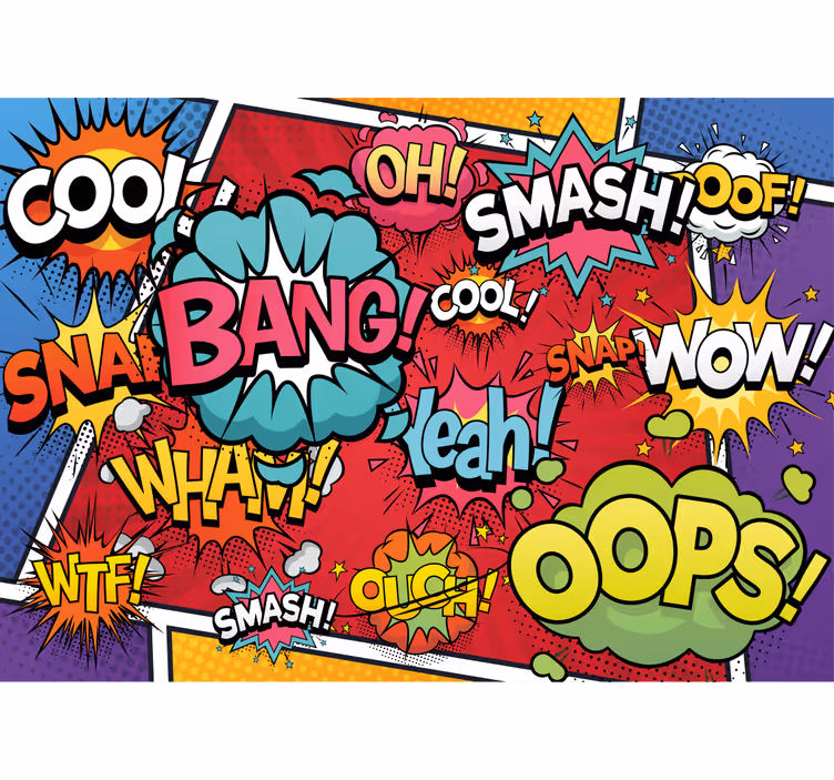 Urban wall mural comic sound effects - TenStickers