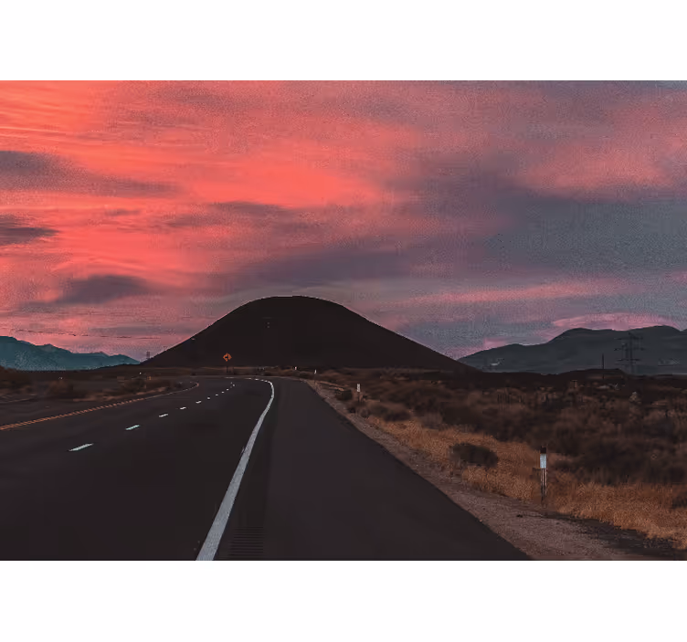 Landscape wall mural mountain road adventure - TenStickers