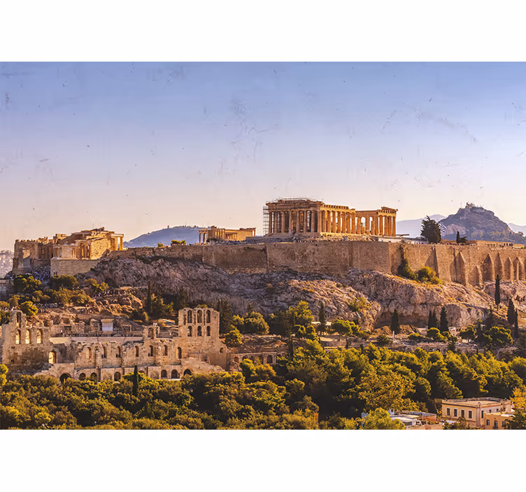 Acropolis of Athens city wall mural - TenStickers