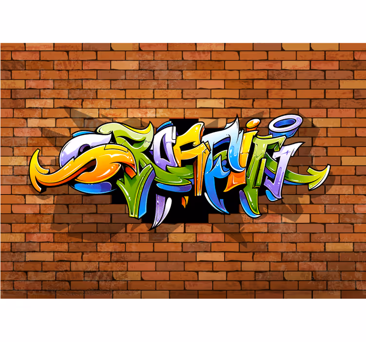 3D Graffiti Wall music notes wall mural - TenStickers