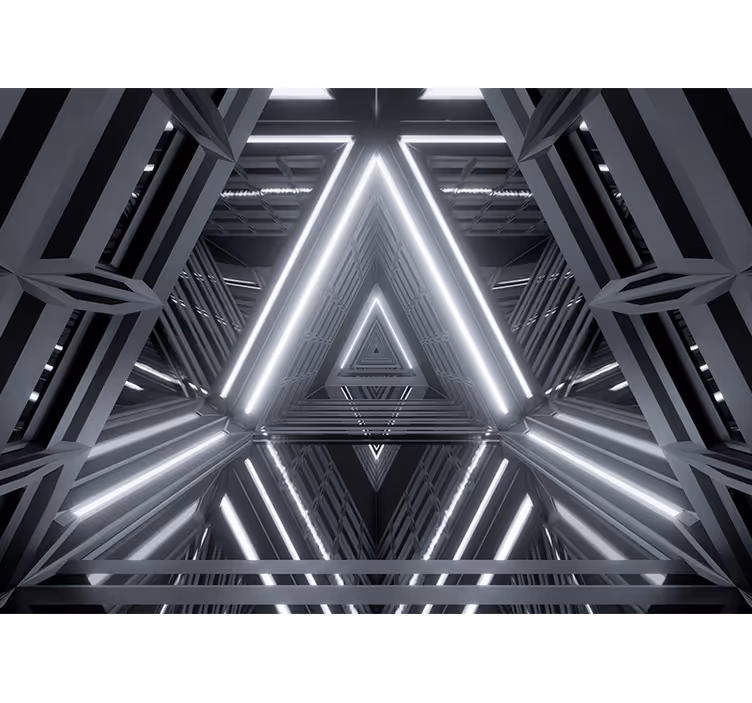Abstract wall mural triangular glow design - TenStickers