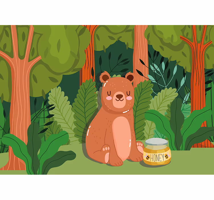 Kids wall mural cute bear art - TenStickers