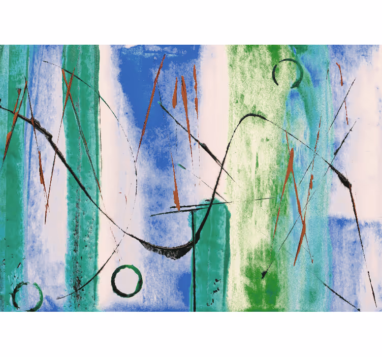 Abstract wall mural with dynamic line designs - TenStickers