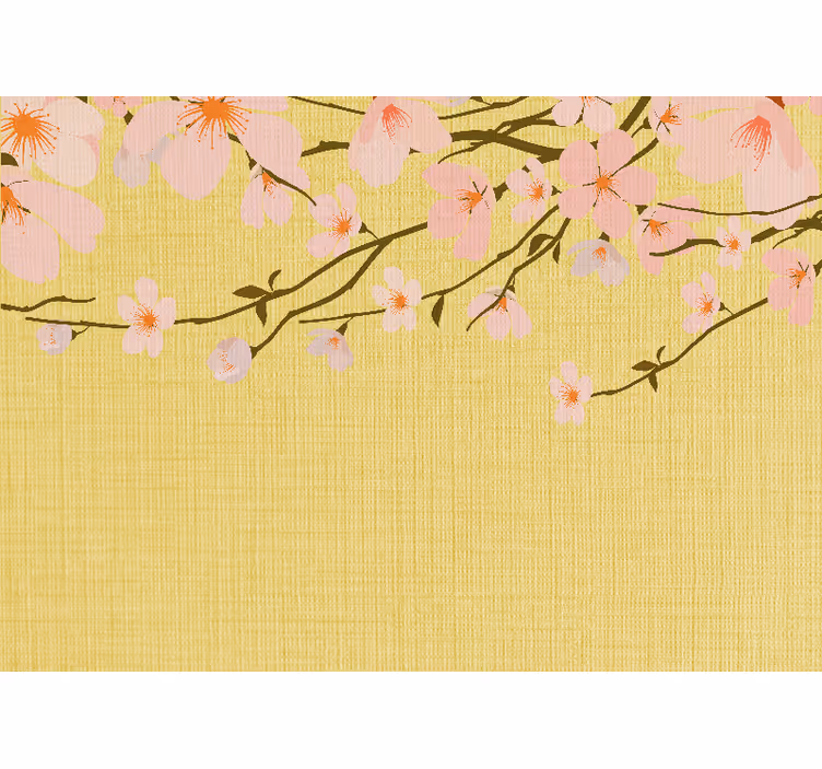 Flower wall mural blossoming cherry branches - TenStickers