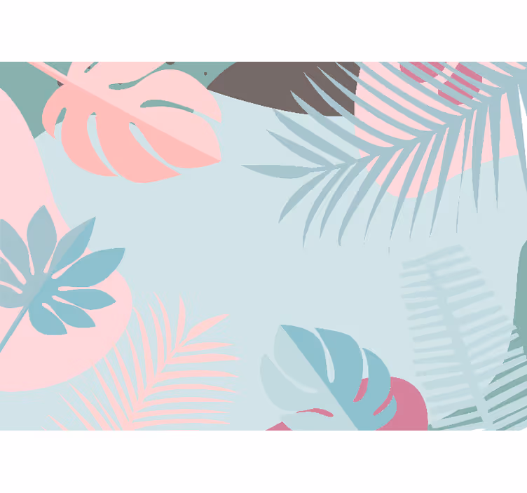 Green Abstract Tropical Leaf nature wall mural - TenStickers