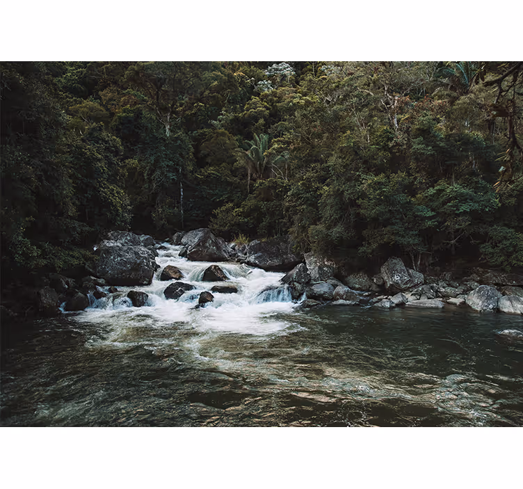 Serene River Scene nature wall mural - TenStickers