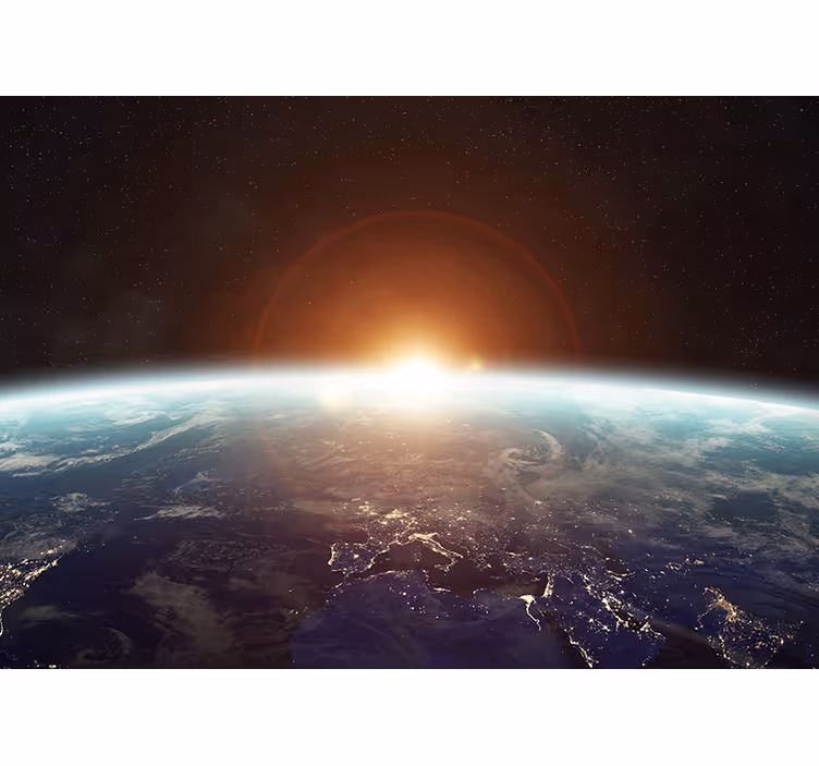 Space wall mural earth dawn viewpoint - TenStickers