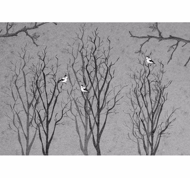 Tree mural twigs and birds - TenStickers