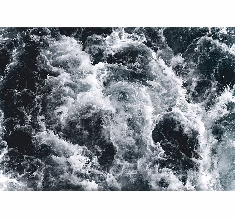 Sea animals wall mural churning ocean waves - TenStickers