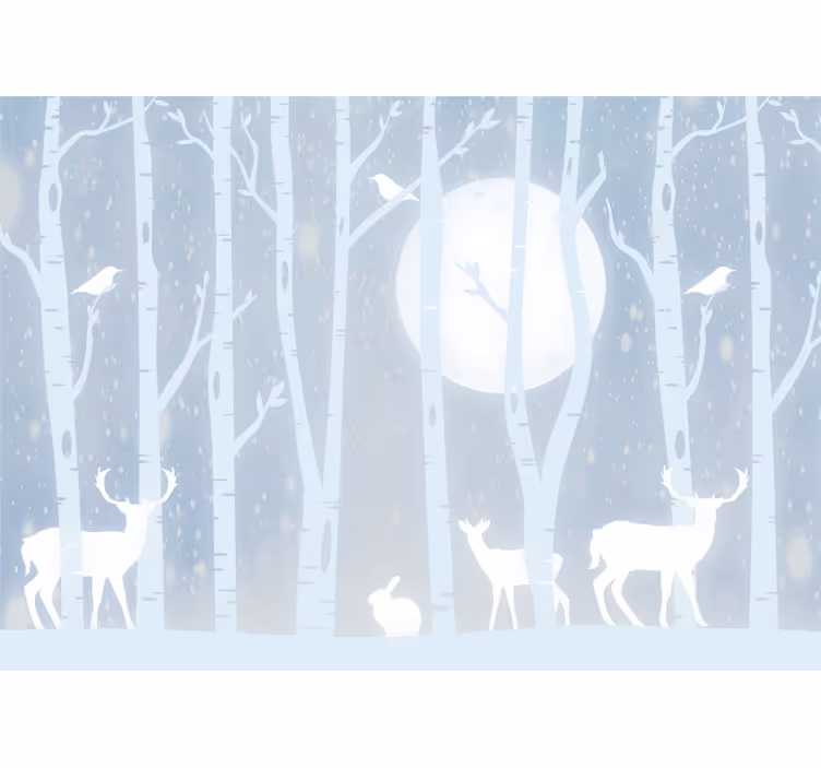 Kids wall mural deer and moon - TenStickers