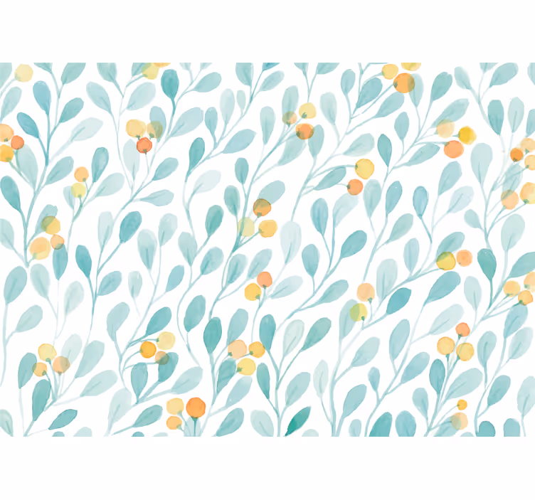 Flower wall mural botanical leaf design - TenStickers