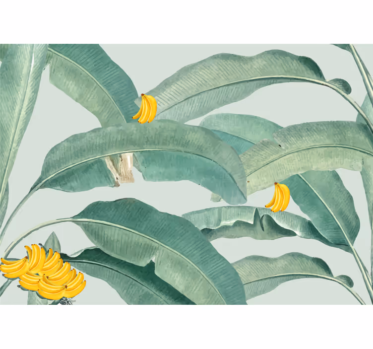 Flower wall mural tropical banana foliage - TenStickers