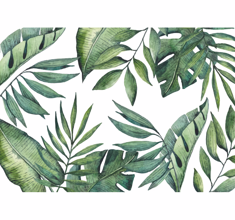 Nature wall mural lush leafy patterns - TenStickers