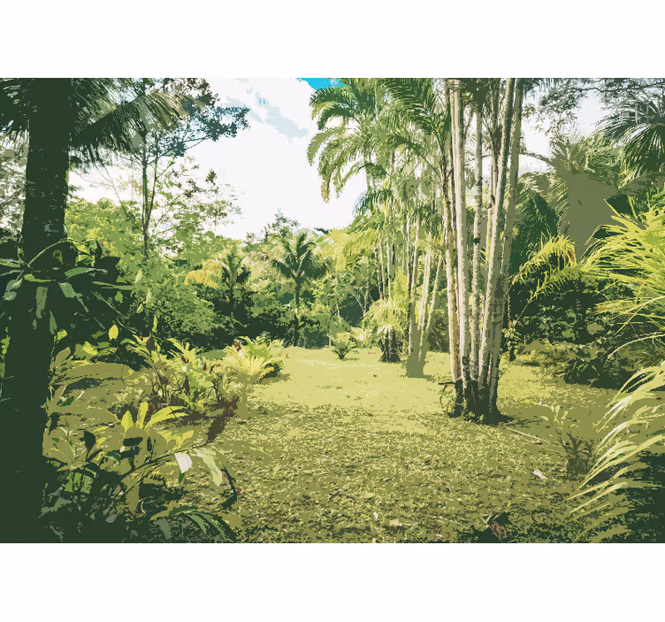 Jungle wall mural lush tropical landscape art - TenStickers