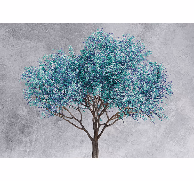 Tree mural stylized leafy tree - TenStickers