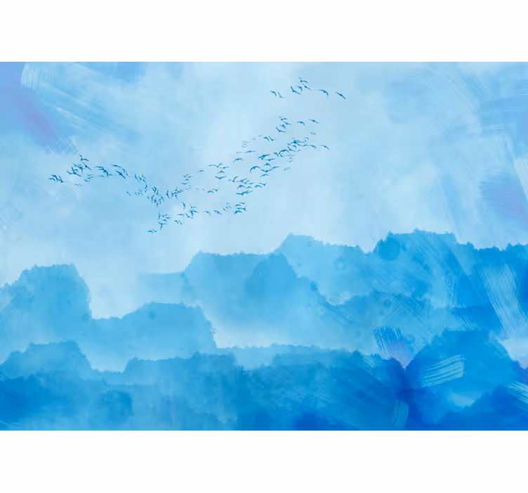 Birds Flying High nature wall mural - TenStickers