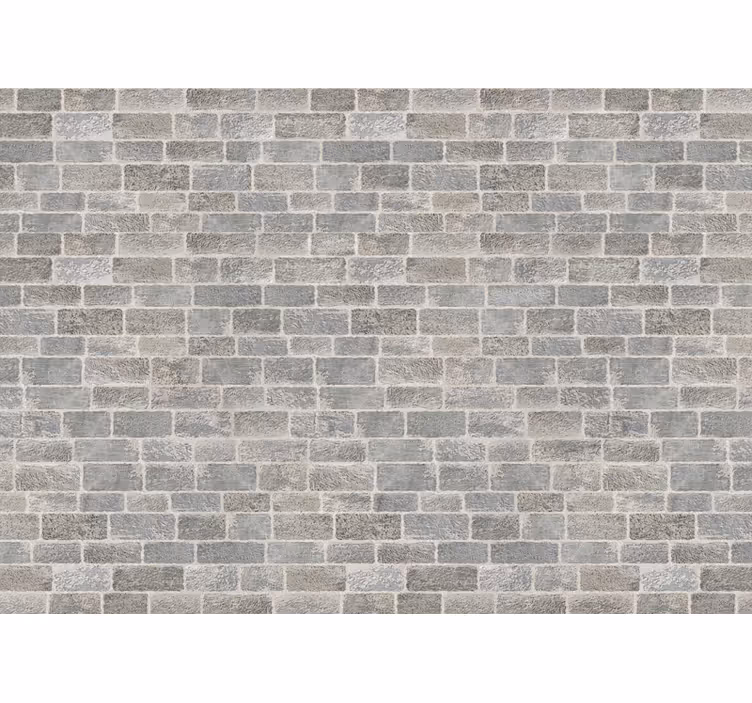 Brick wall mural textured grey bricks - TenStickers