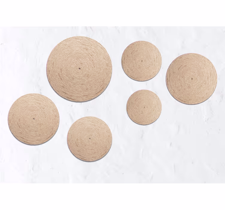 Textured wall mural natural circle designs - TenStickers