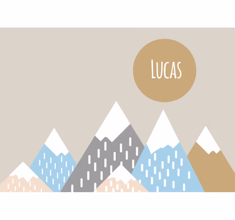 Kids wall mural mountain peaks design - TenStickers